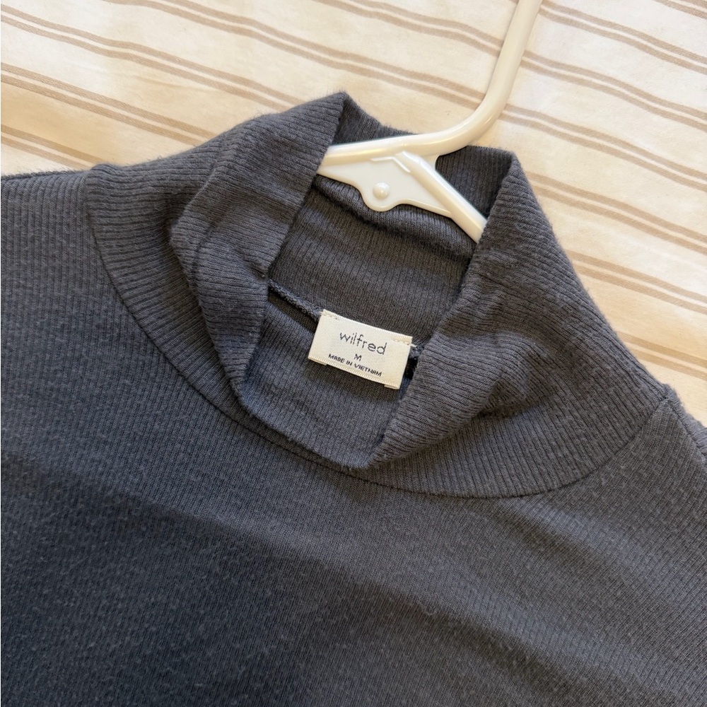 Wilfred Charcoal Turtleneck Top